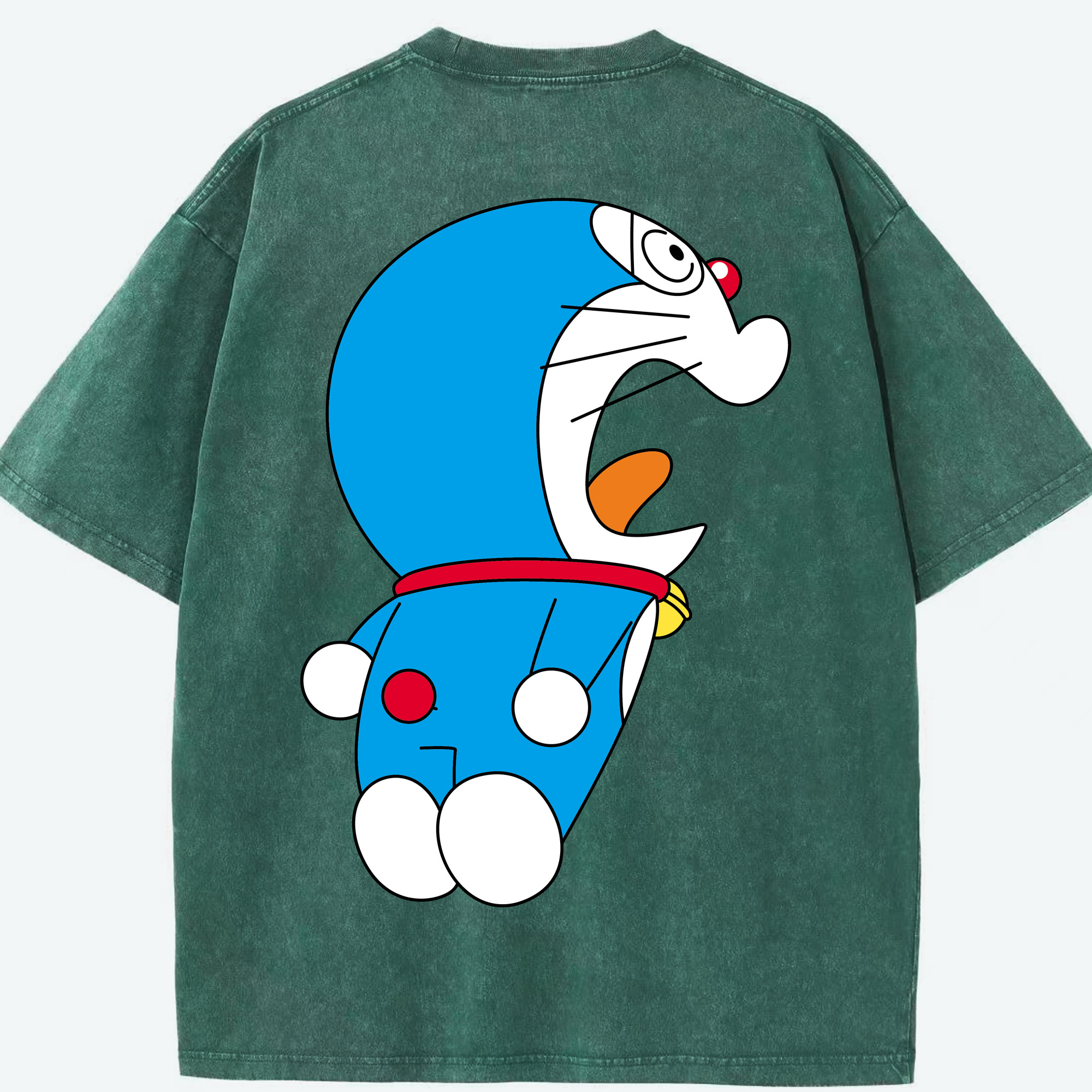 （画像用） ドラえもん Doraemon 綿100% ヴィンテージ風 半袖Tシャツ（背面プリント）